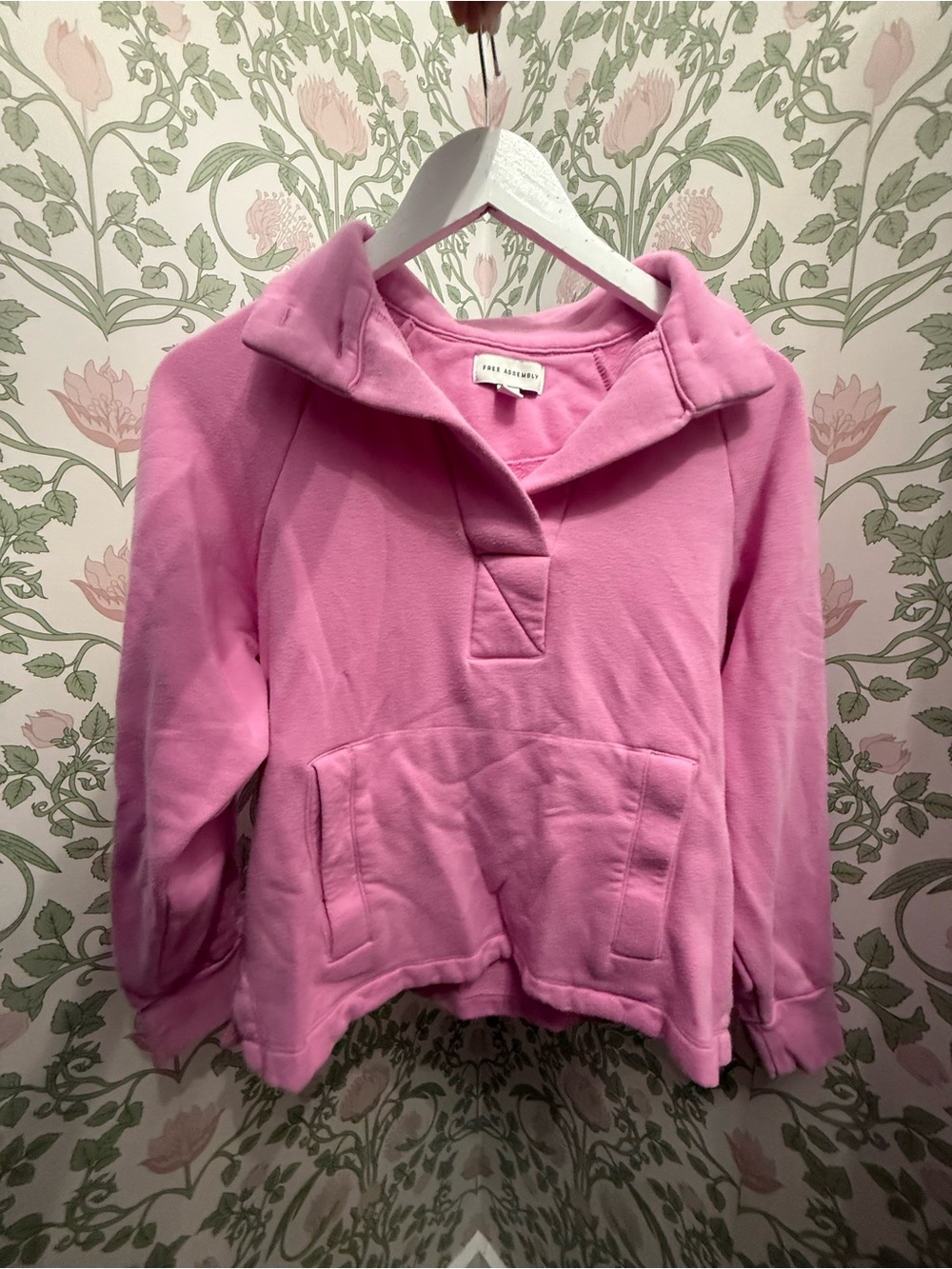 Pink Cozy Pullover Sweater with Funnel Collar